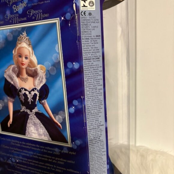 2000 Princess Millennium Barbie Silver Blue Gown Collector Edition Rare Box - Picture 6 of 8